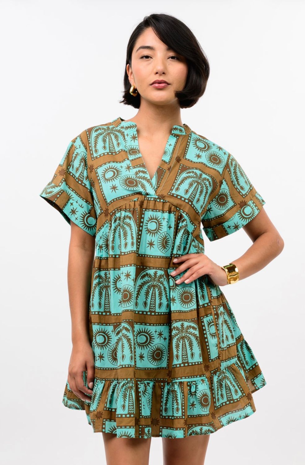 Uncle Frank 75758 Block Tropical Dress