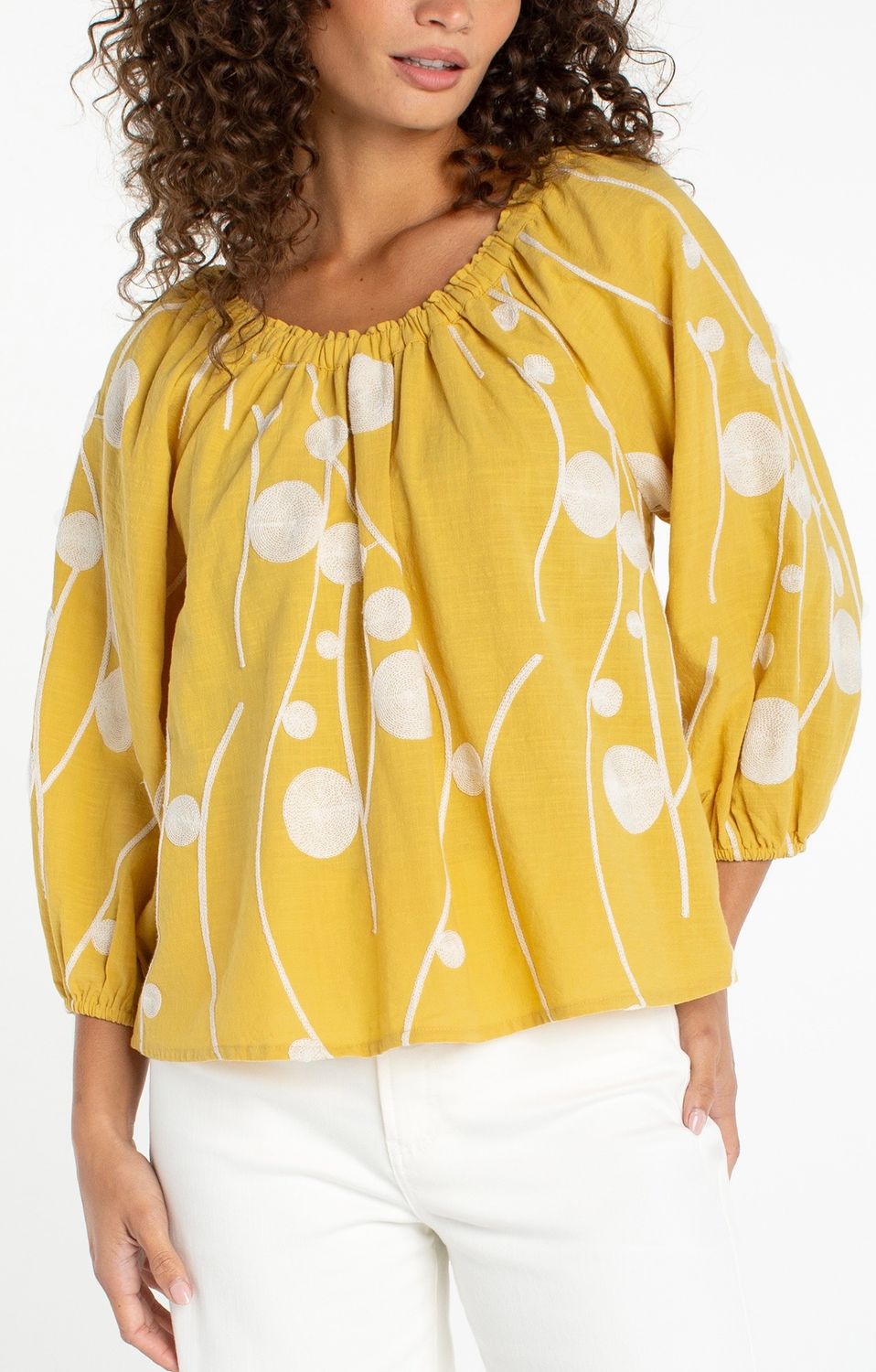 Liverpool LM8G36WV97 3/4 SLV Woven Top