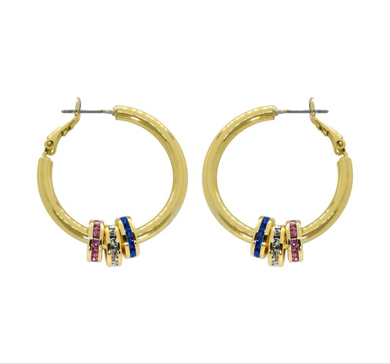 Maya J Mini Charm Small Hoop Earrings