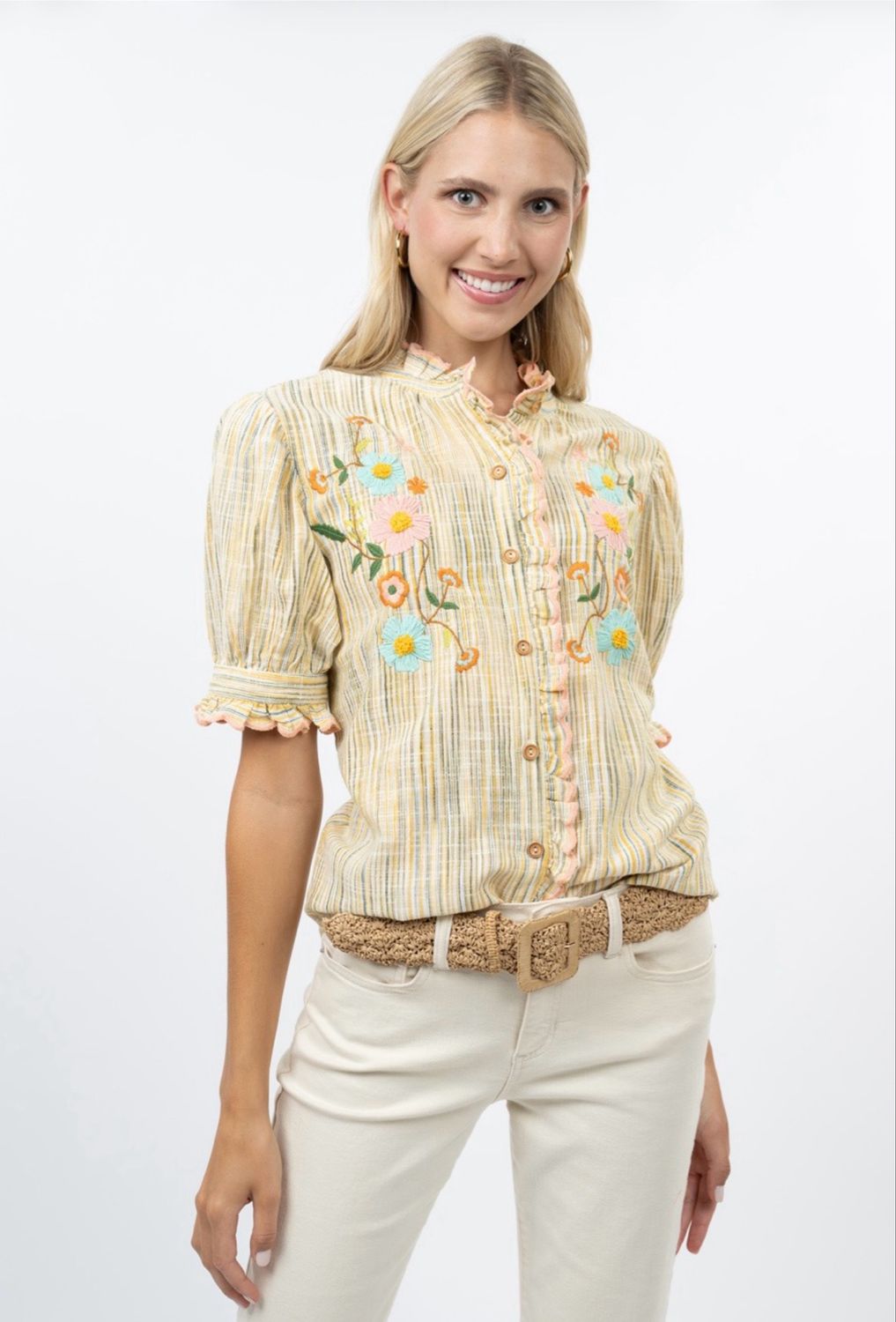 Ivy Jane 641505 Ribbon Embroidered Blouse 