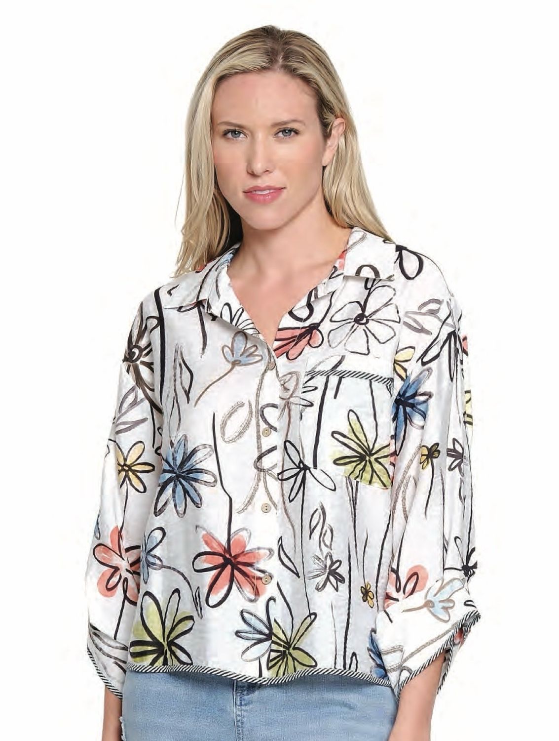 Tru Luxe T26223BM Campshirt W/Trim