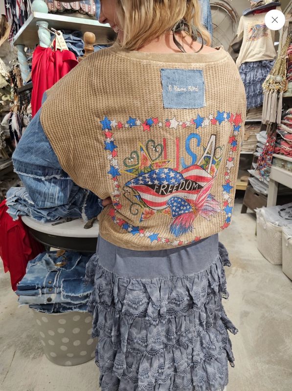 A Rare Bird USA Freedom Waffle Jacket-O/S