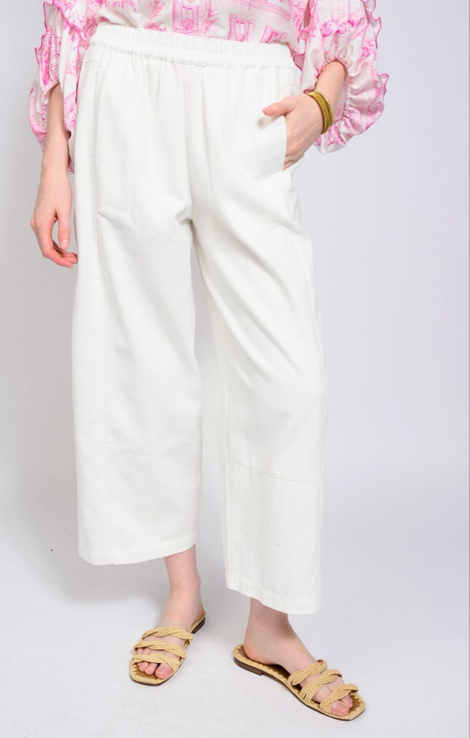 Ivy Jane 250030 Barrel Pant-White