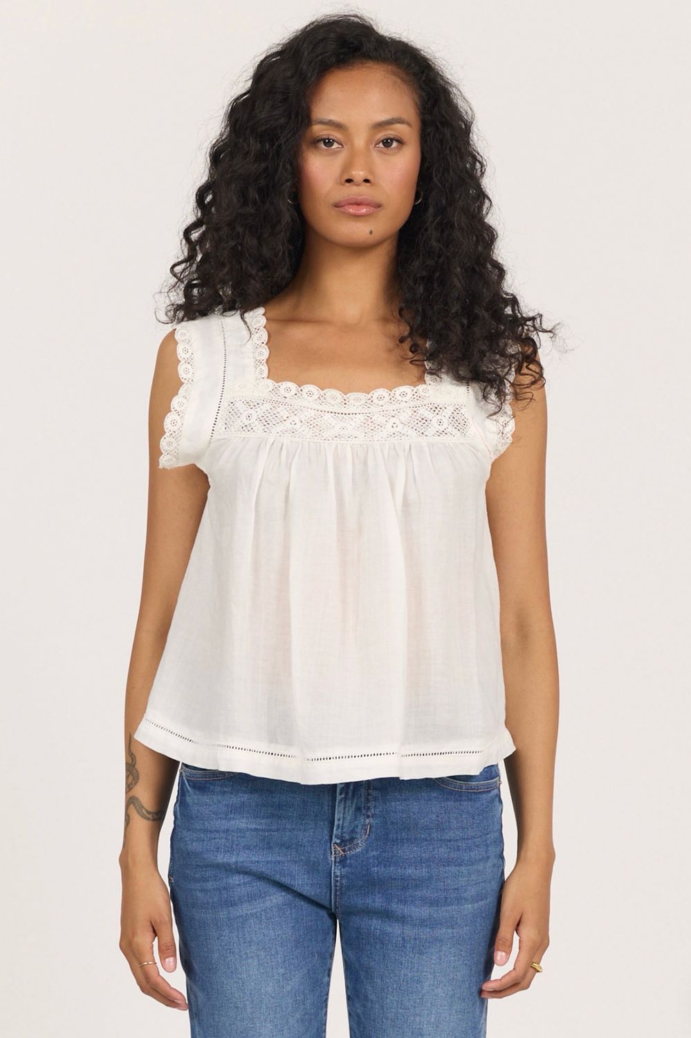 Dear John DSH1553 Una Lace Trim Top