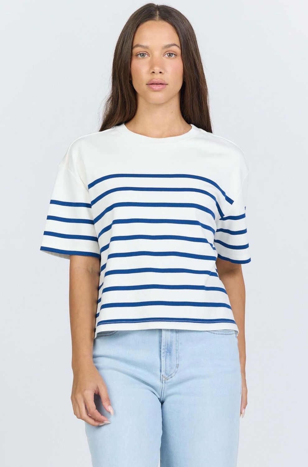 Dear John DKN2123 Maddox Tee-Cream/Navy