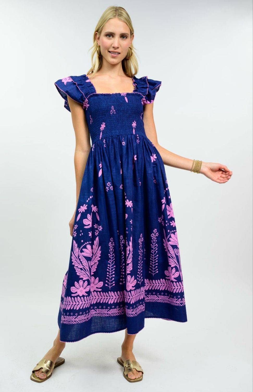 Uncle Frank 75762 Smocked Border Dress