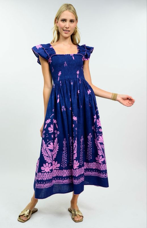 Uncle Frank 75762 Smocked Border Dress