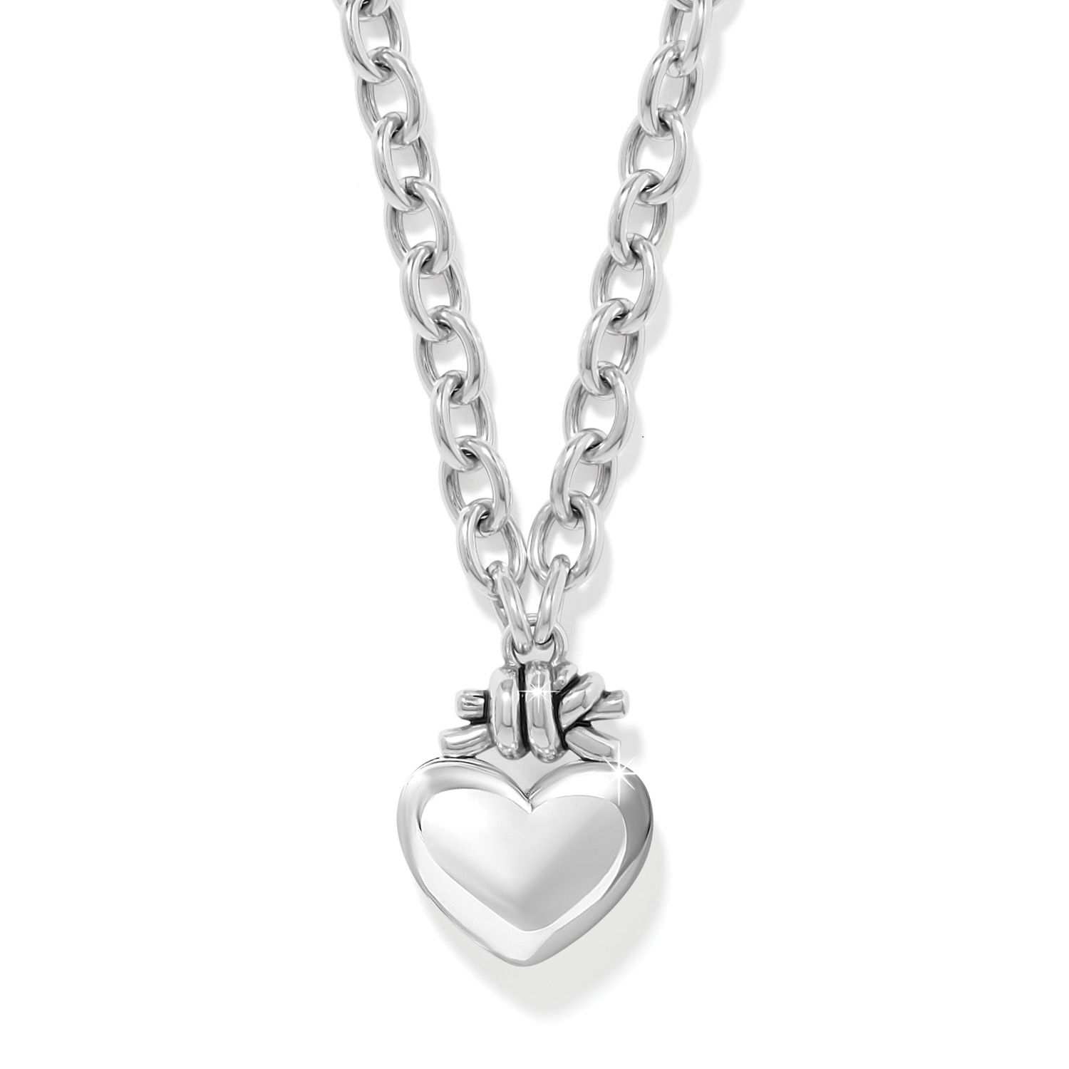 Brighton JM0207 Interlok Love Knot Large Heart Necklace