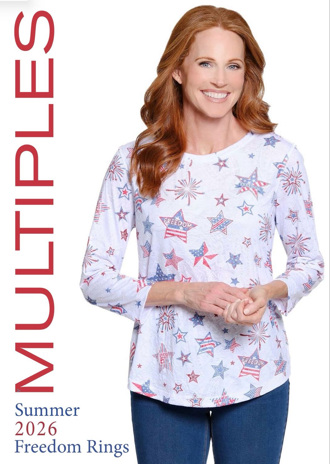 Multiples M26312TM Scoop Neck HiLo-Patriotic