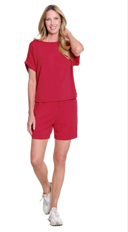 Slimsation M26710WM ElasticWaist PullOn Short-Red