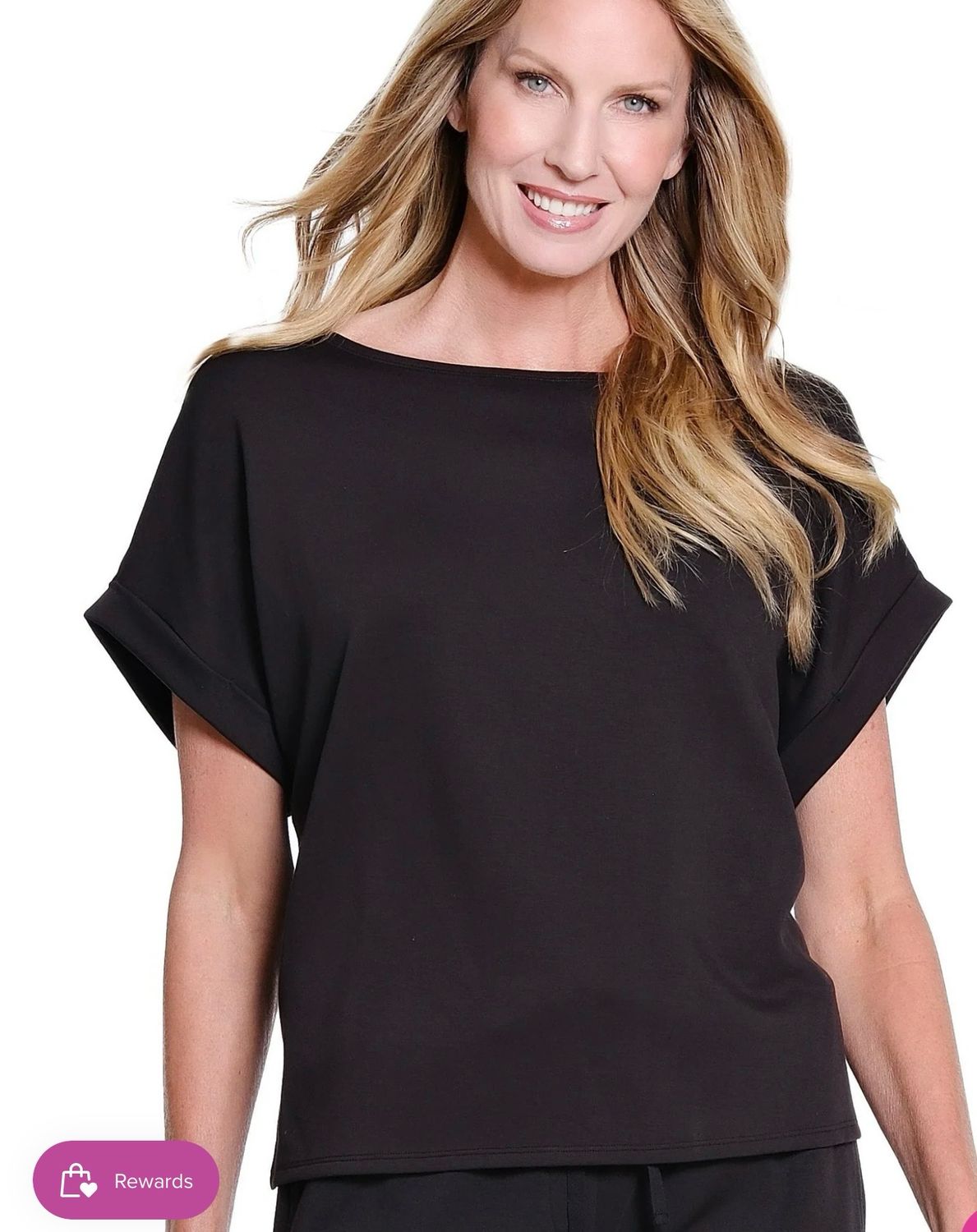 Slimsation M26709TM Dolman WideNeck Top-Black