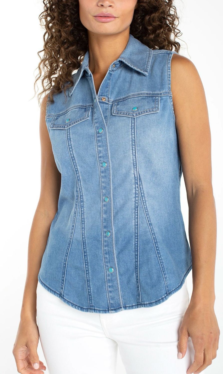 Liverpool LM8L07TLF Sleeveless Slim Shirt