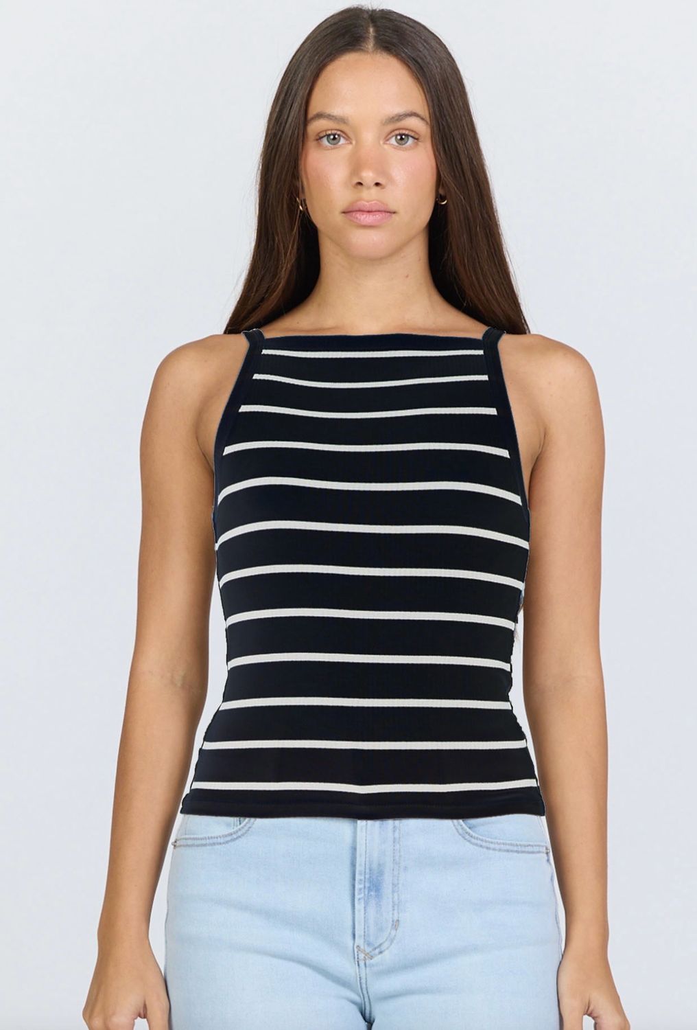 Dear John DKN2198BAC Moira Tank-Black Stripe