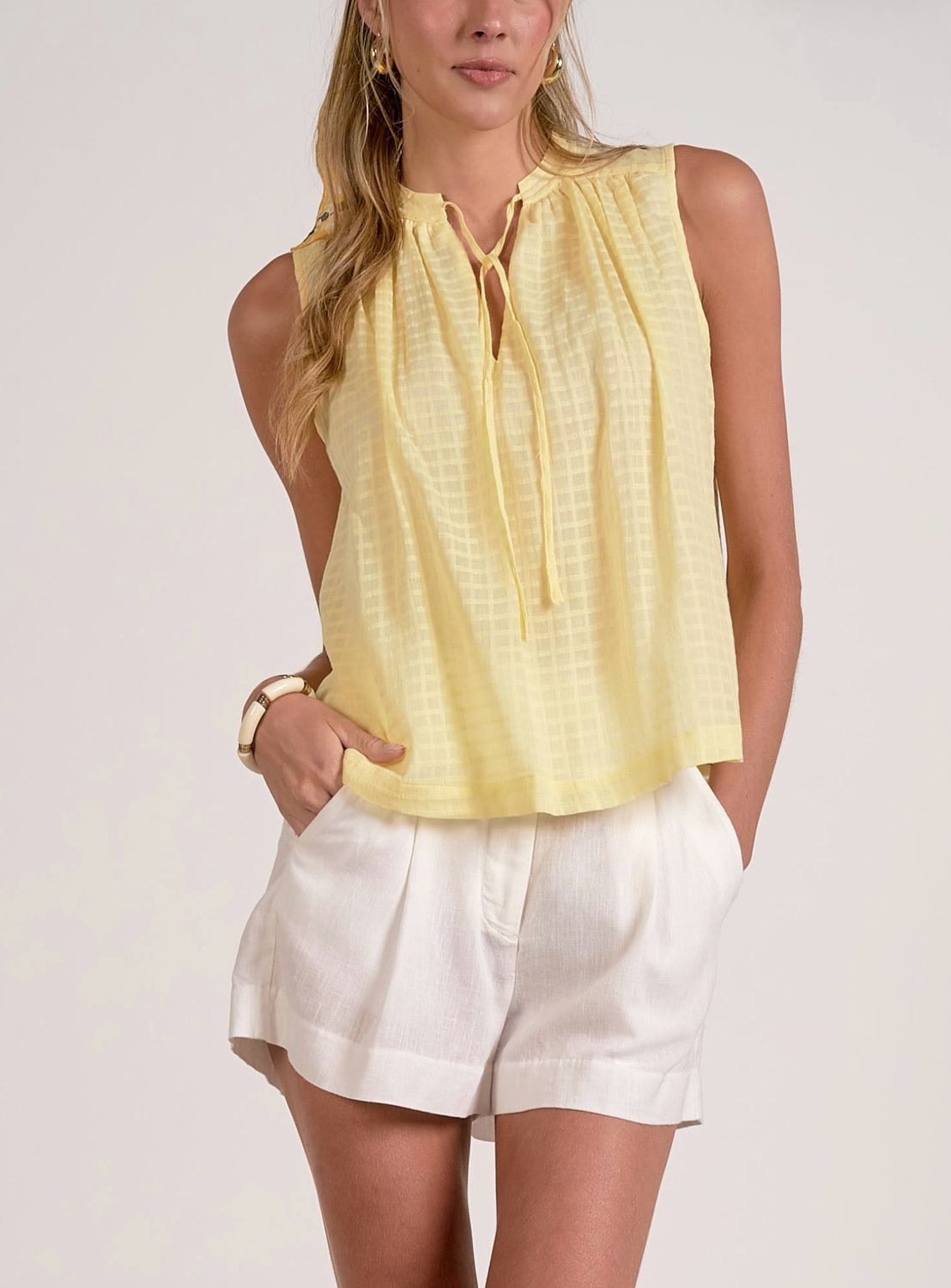 Elan WG1460 SLVLS Flowy Top-Yellow