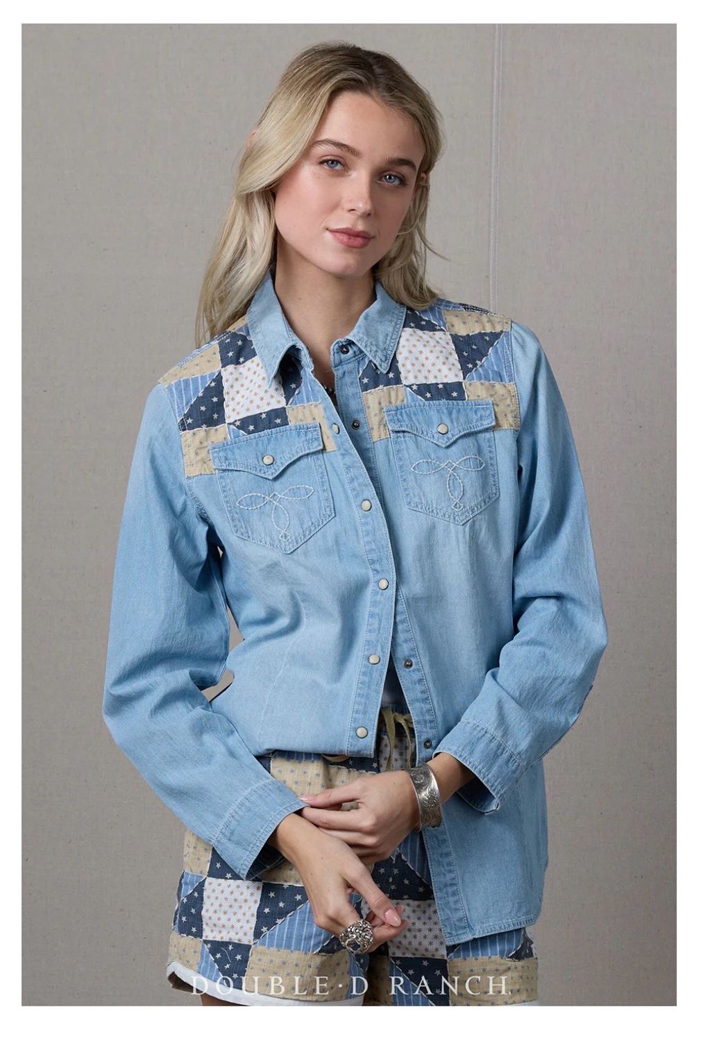 Double D T4209 Heirloom Blues Top-Denim