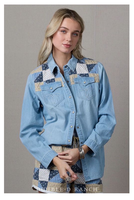 Double D T4209 Heirloom Blues Top-Denim
