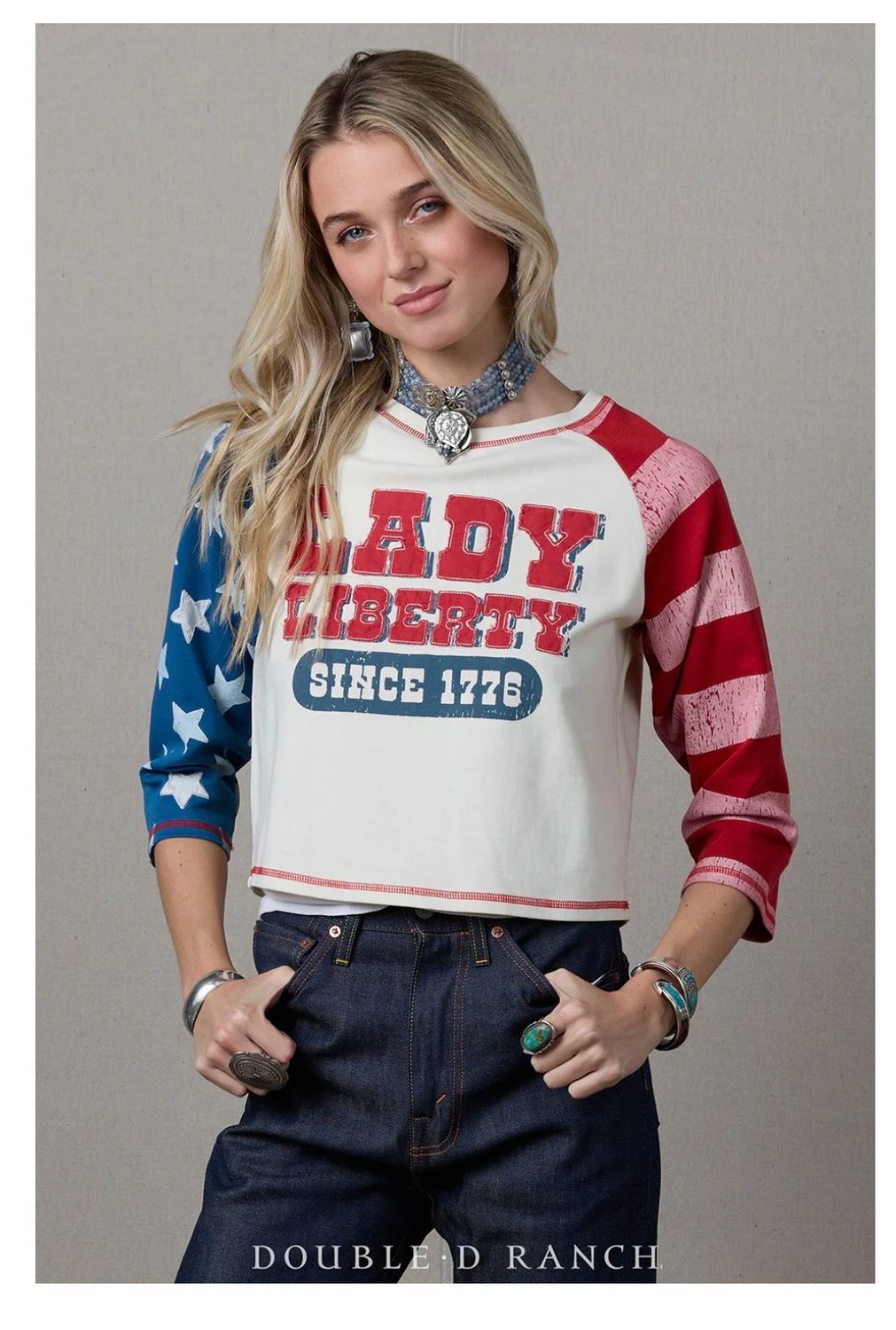 Double D T4215 Lady Liberty Top-Bone