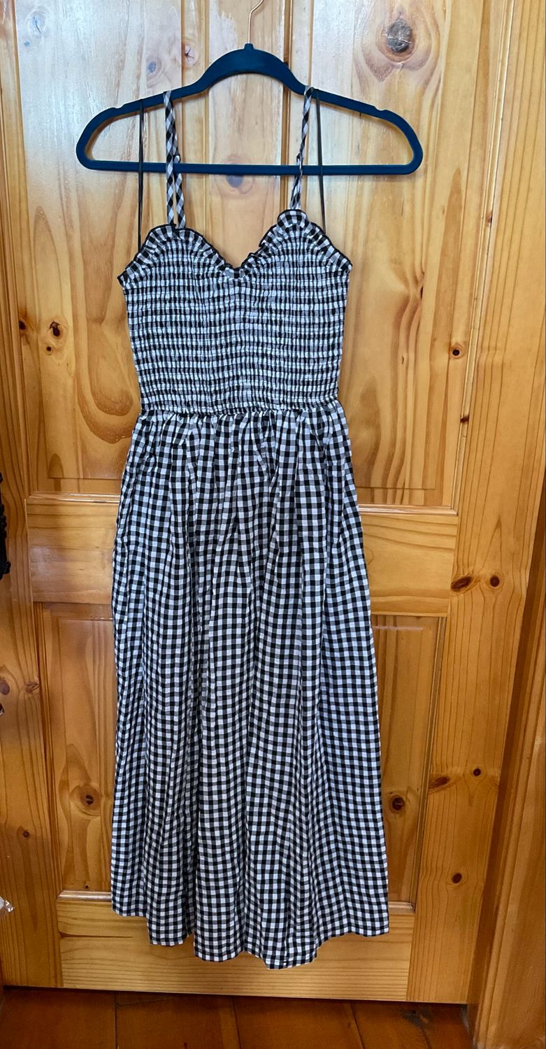 KLd. 52863 Gingham Dress-B&amp;W