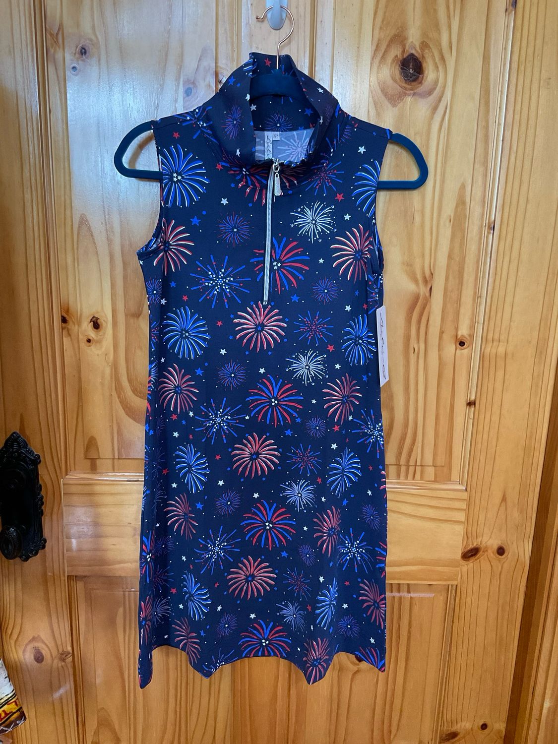Lulu B SPX4427P Slv.Less Zip Swing Dress-Firn