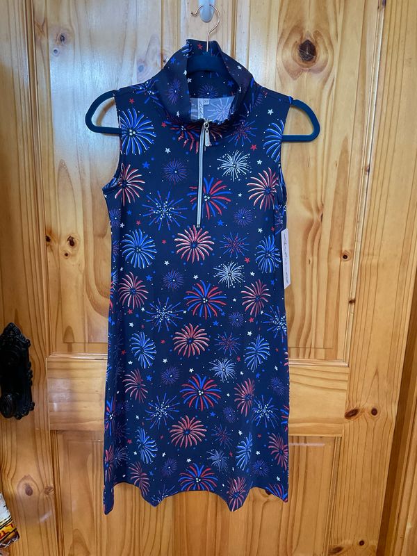 Lulu B SPX4427P Slv.Less Zip Swing Dress-Firn