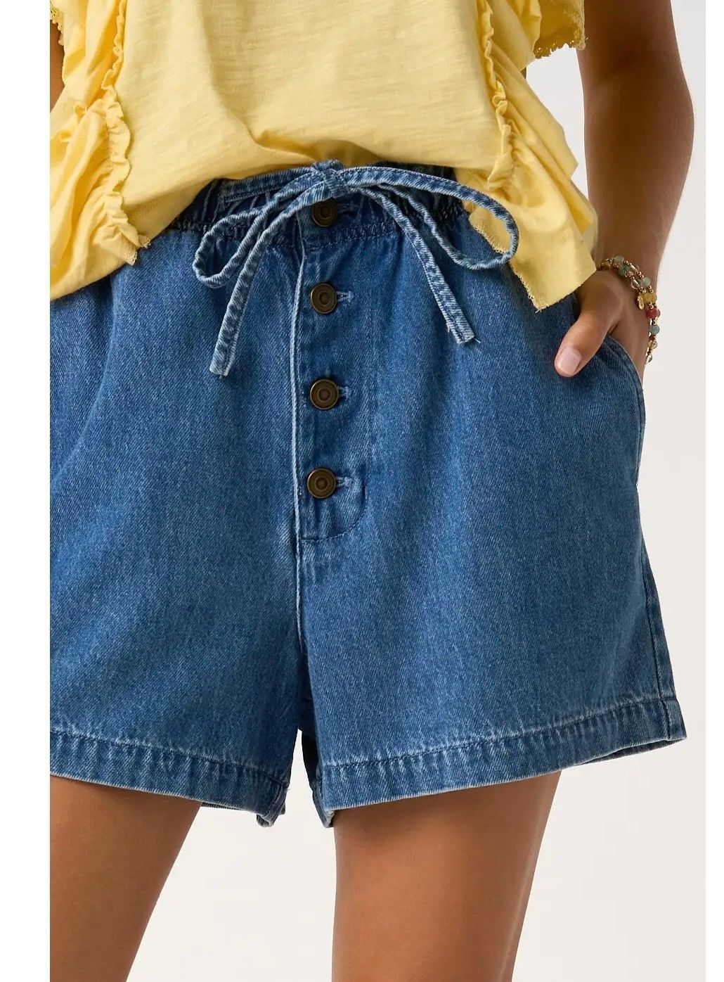 mittoshop S70668 Washed Denim Shorts