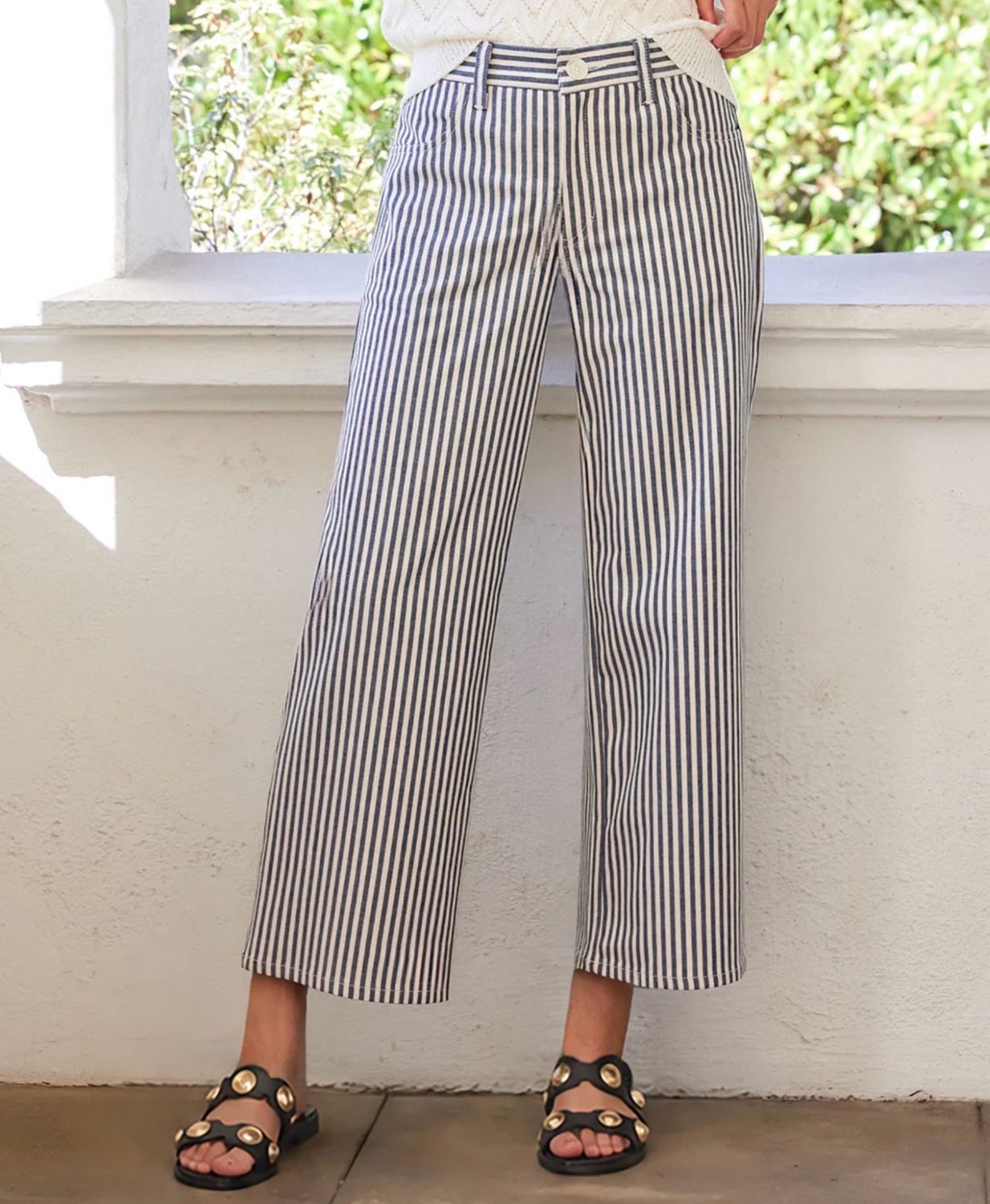 Karen Kane 2L56301 Stripe Crop Jean