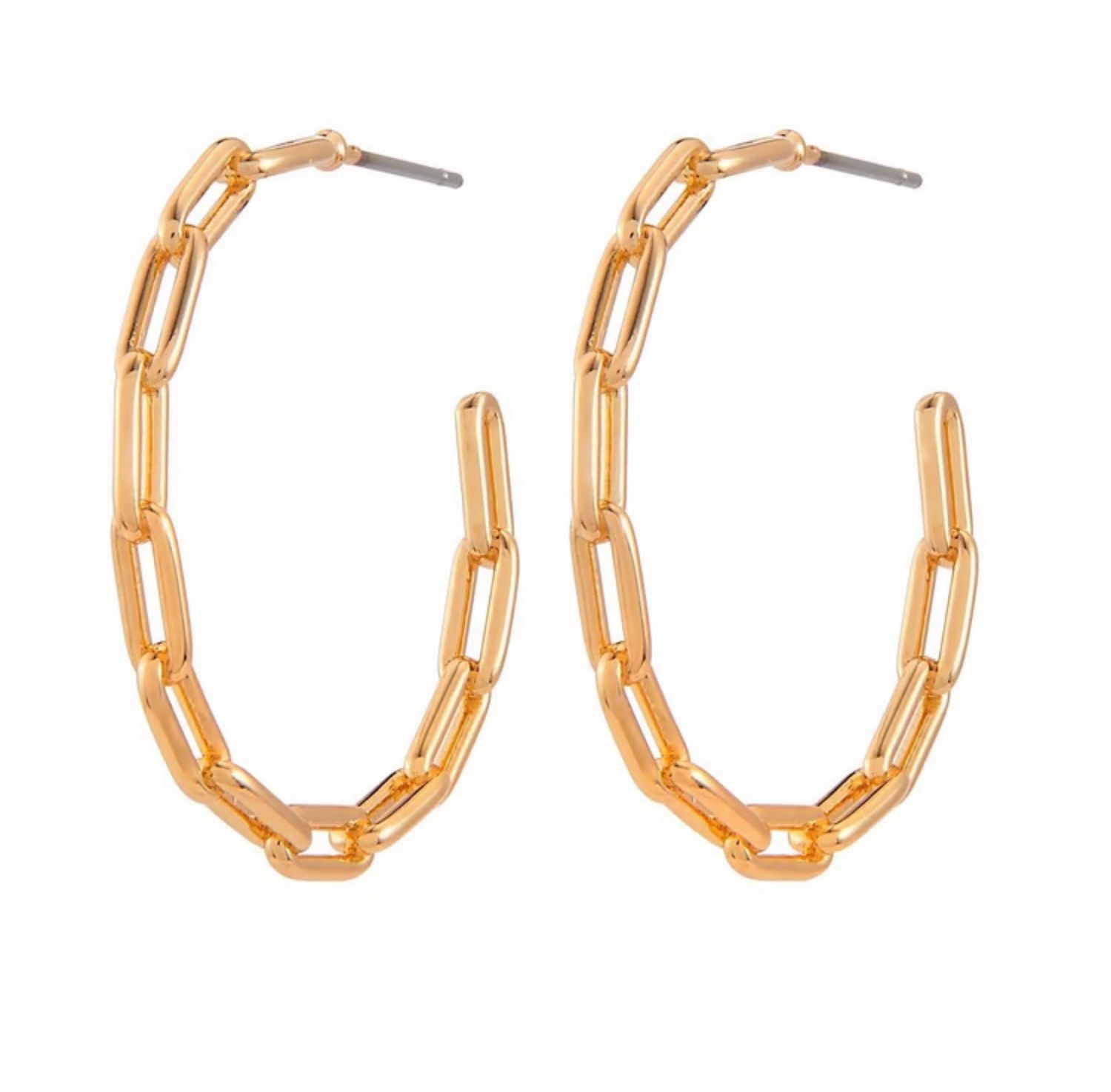 Charlie Paige Chain Hoop Earrings