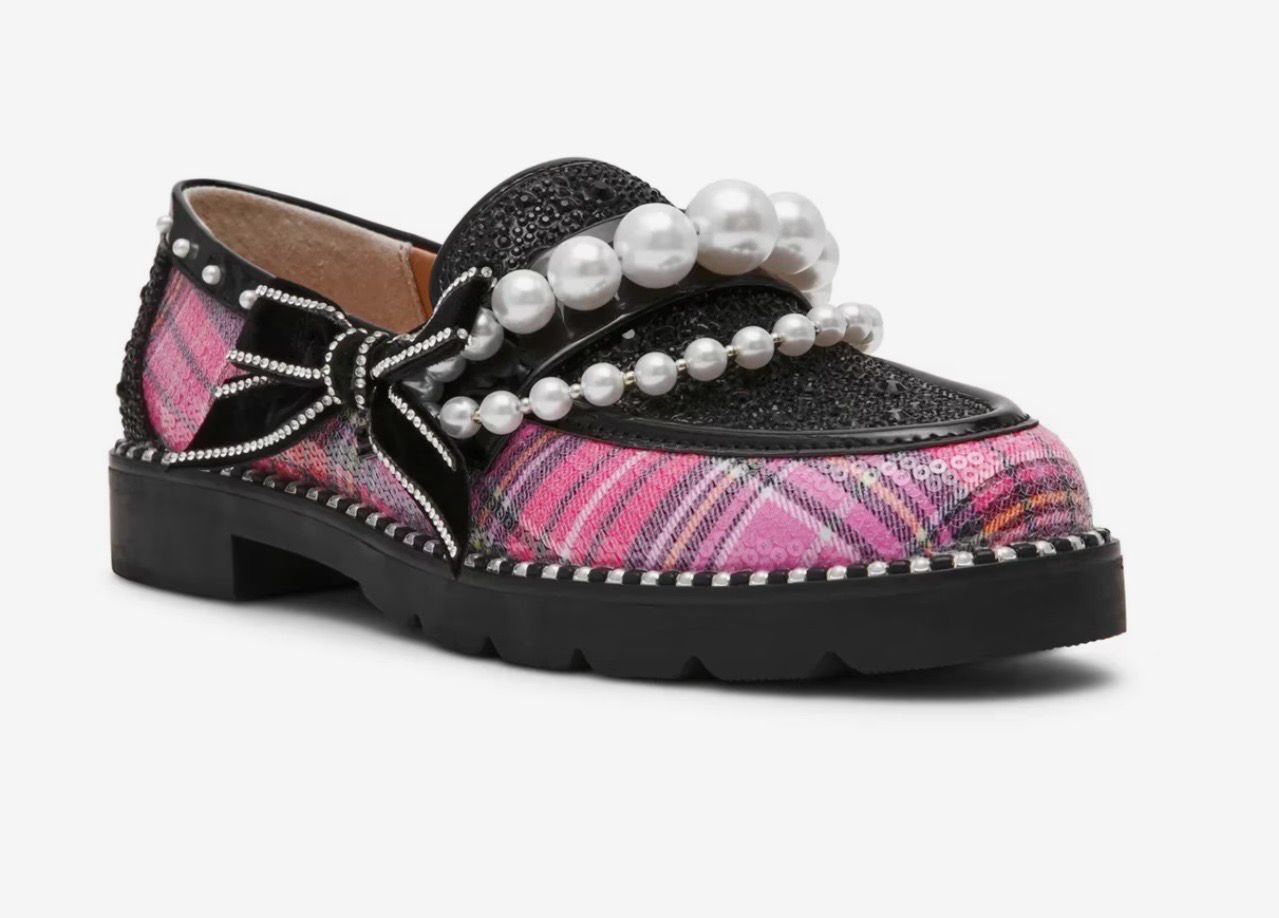 Betsey Johnson SHIL01S5 Shiloh Loafer-PinkPlaid