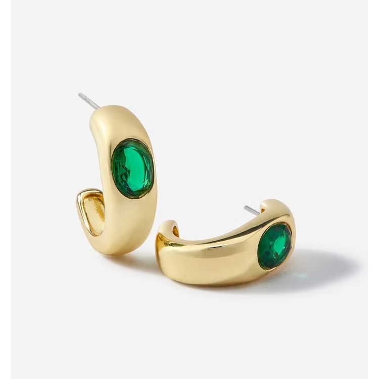 Charlie Paige Gold Dome Hoop Earrings