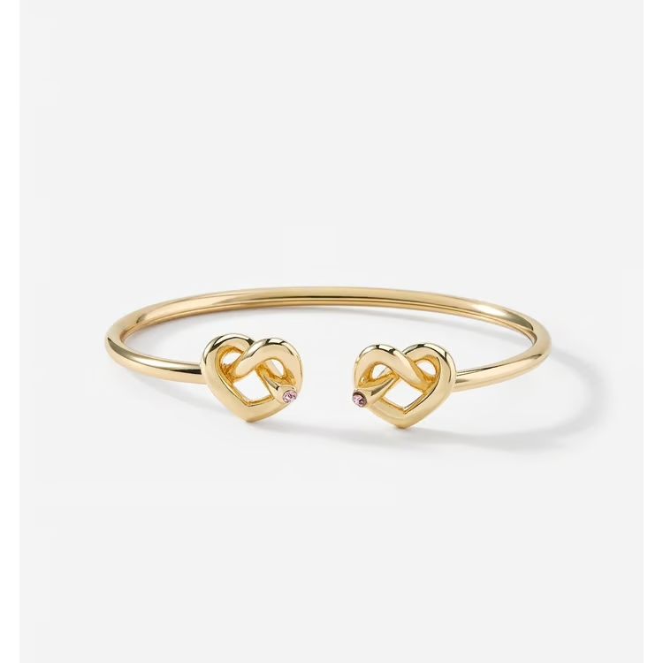 Charlie Paige Gold Double Heart Cuff Bracelet