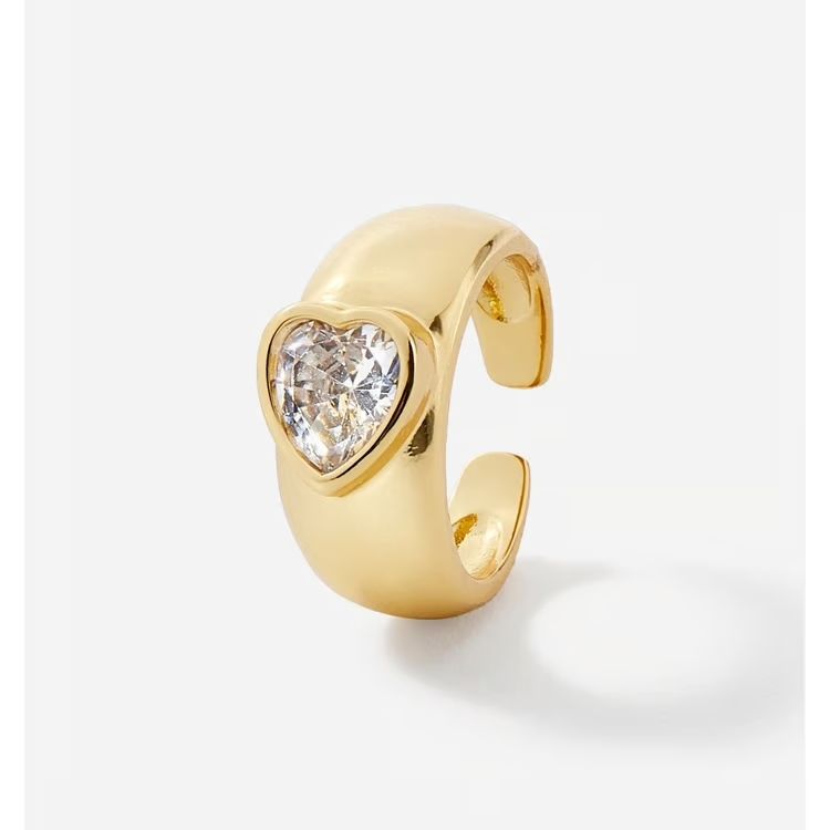 Charlie Paige Puffy Heart Gold Ring