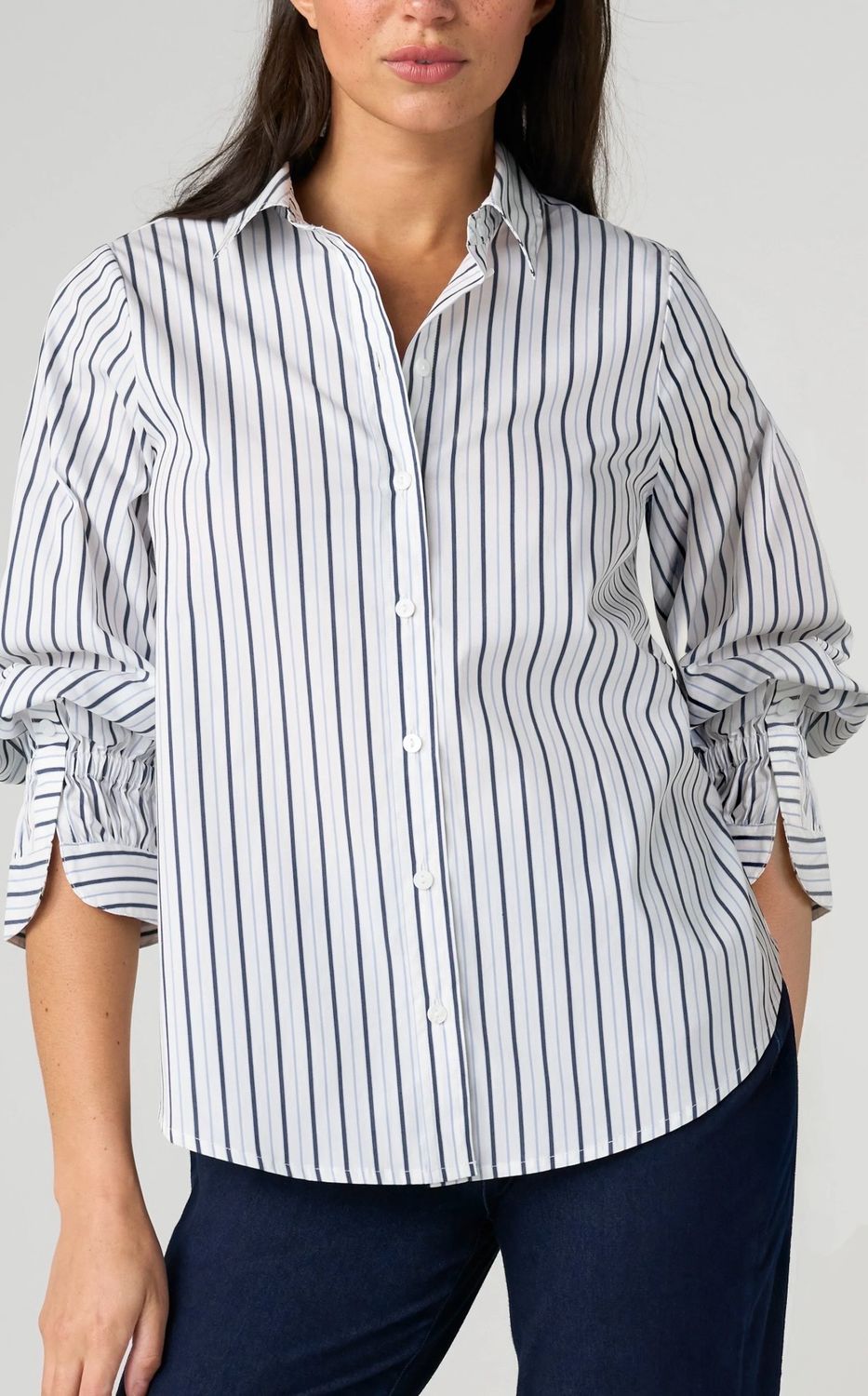 Liverpool LM8J54G52 Adj. Slv. Striped Button Down