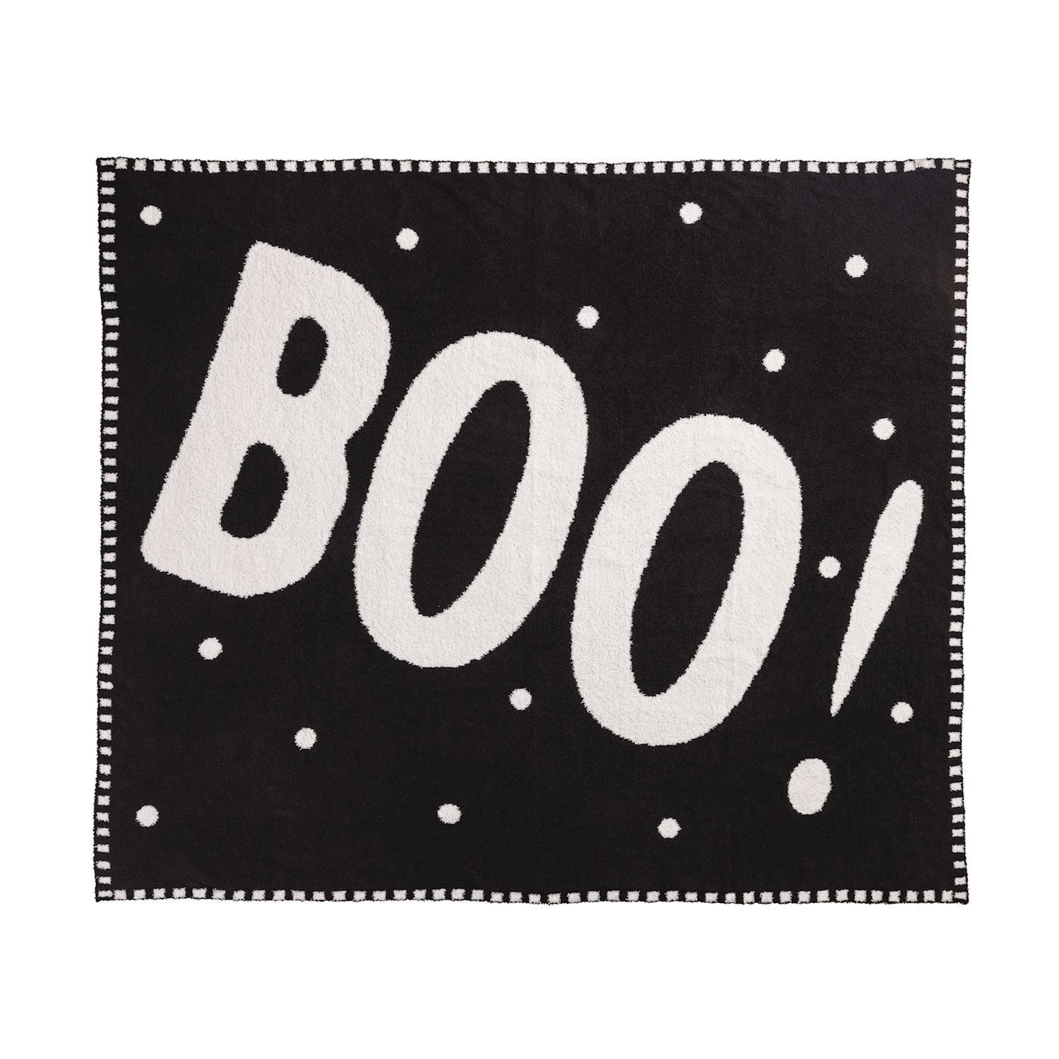 Mudpie 81000008BK Black Boo Chenille Blanket