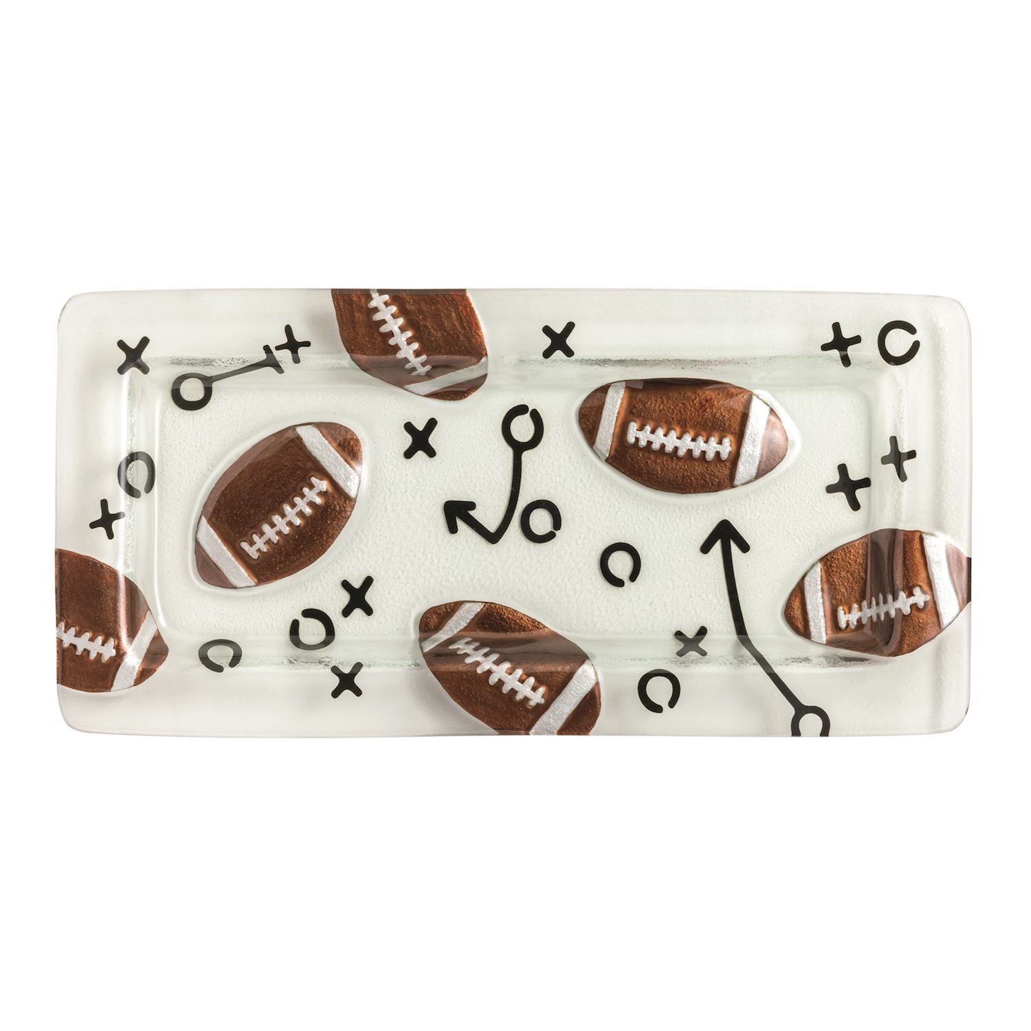 Mudpie 40700966 Football Glass Tray