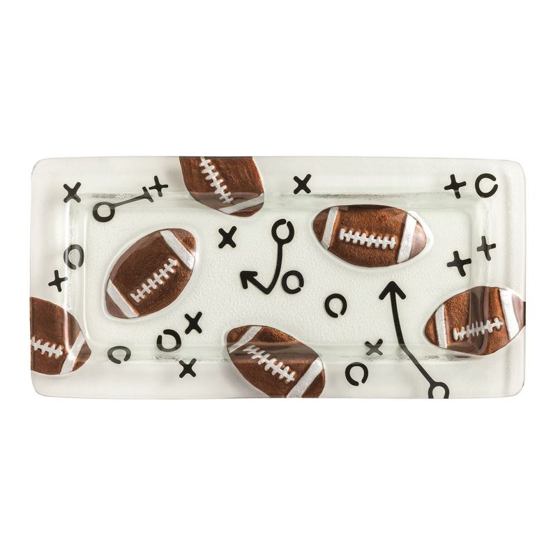 Mudpie 40700966 Football Glass Tray