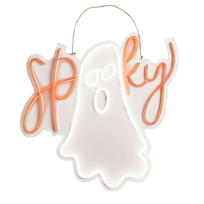 MudPie 40060124 Neon Ghost Door Hanger