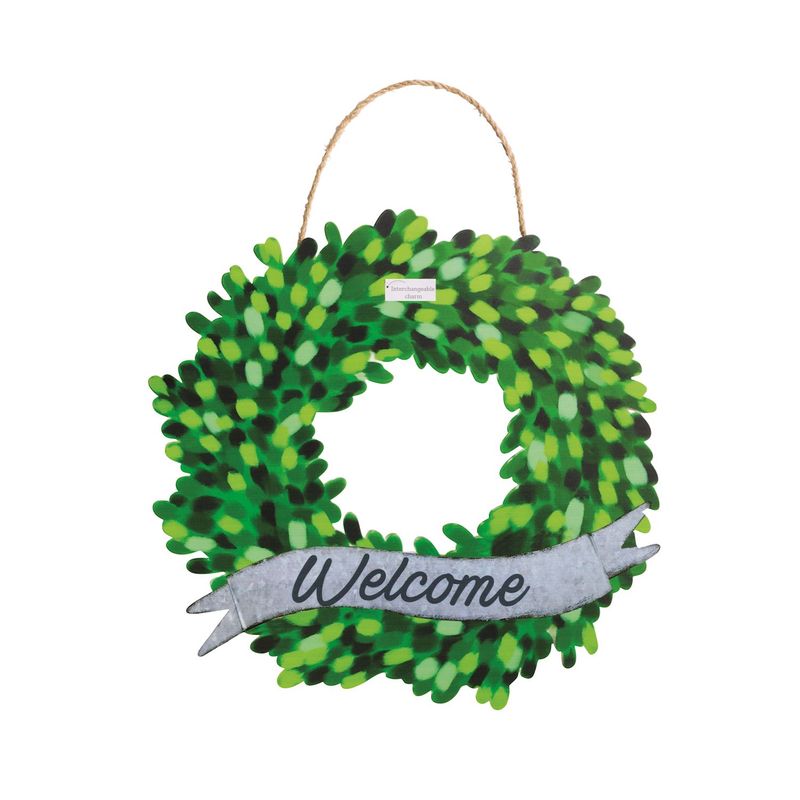 MudPie 41310068 Welcome Tin Wreath