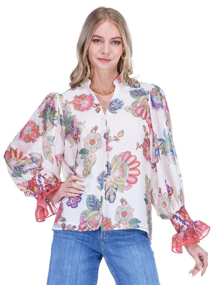 Jade 78F9987 Split V Neck Blouse