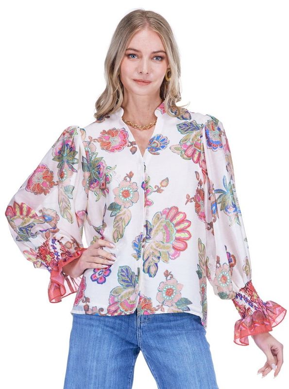 Jade 78F9987 Split V Neck Blouse