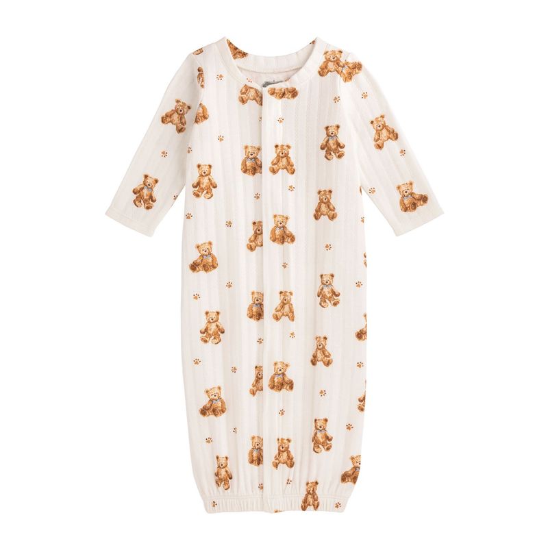 MudPie 10800153 Pointelle Bear Print Gown