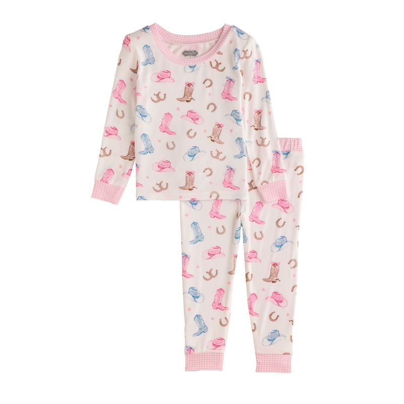 MudPie 10860174 Girl Cowboy Print Pajamas