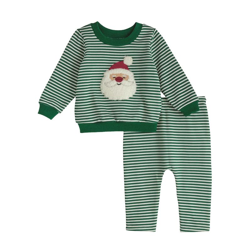 MudPie 11890081 Santa Stripe Jogger Set