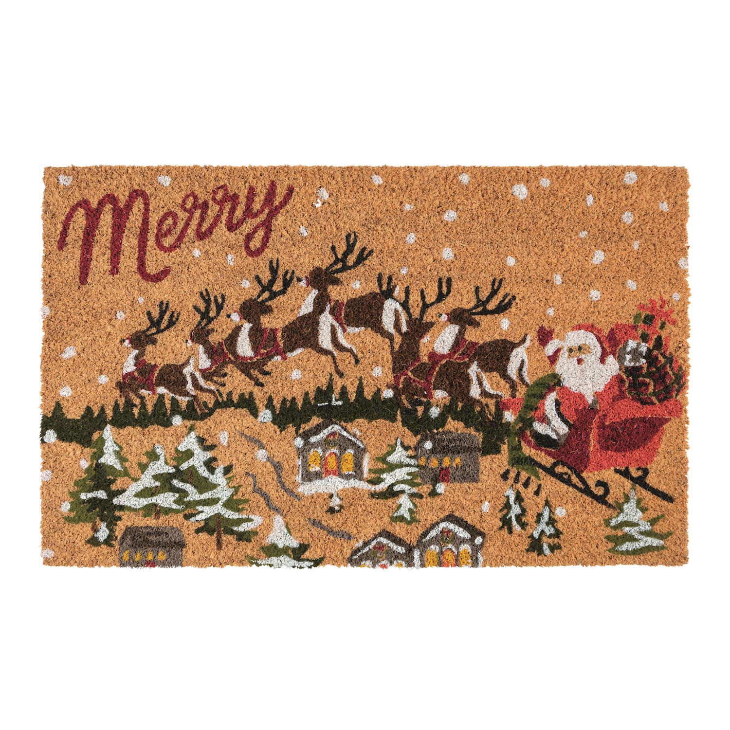 MudPie 42120043 Santa's Sleigh Doormat