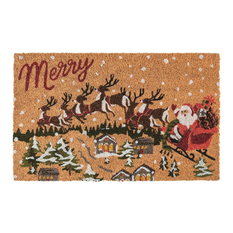 MudPie 42120043 Santa's Sleigh Doormat
