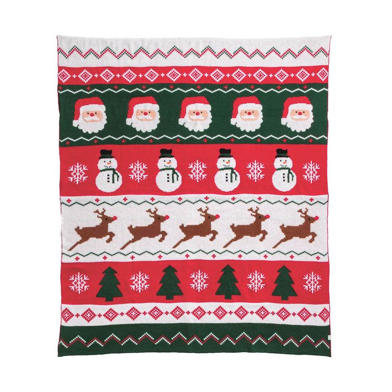 MudPie 41000158 Fair Isle Christmas Blanket