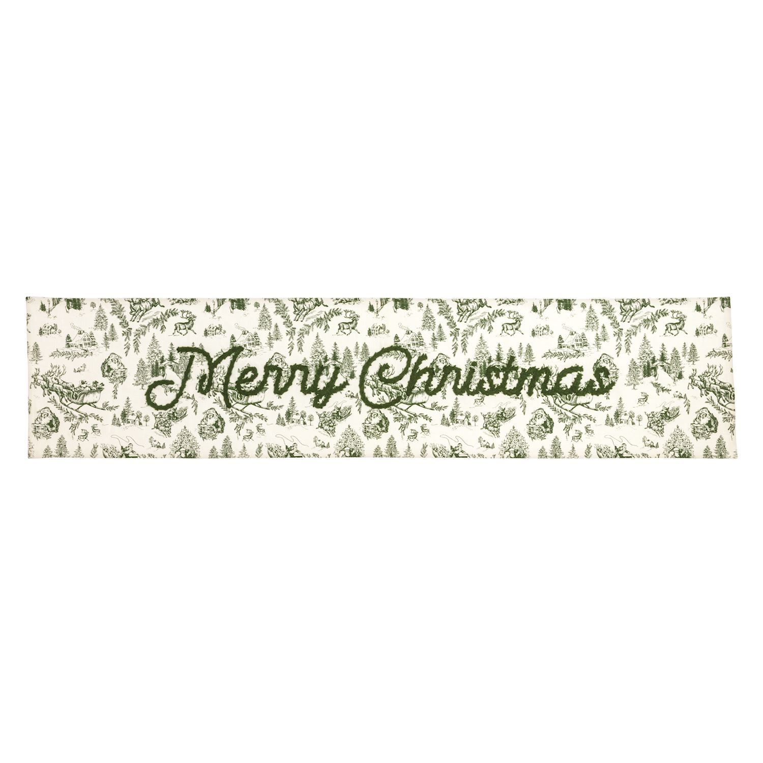 MudPie 43900176 Green Toile Table Runner