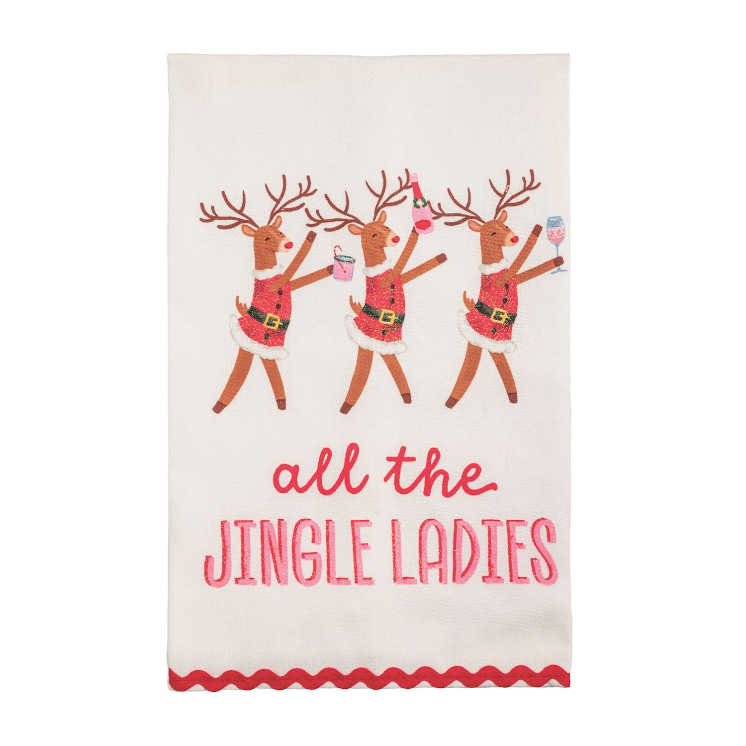 MudPie 42170327 Glitter Holiday Bar Towel