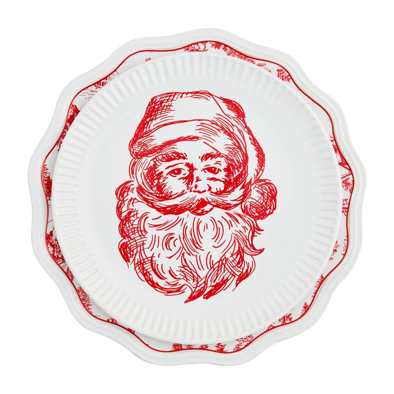 MudPie 40700732 Santa &amp; Toile Nested Platters
