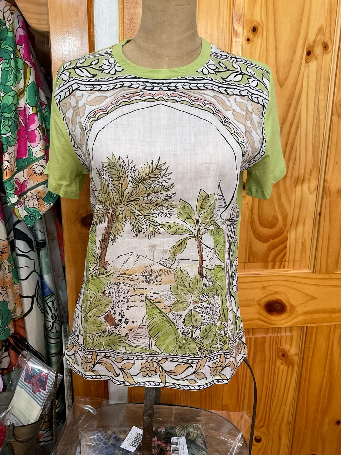 Johnny Was W12626-6 Mixed Media Tee-Isolde