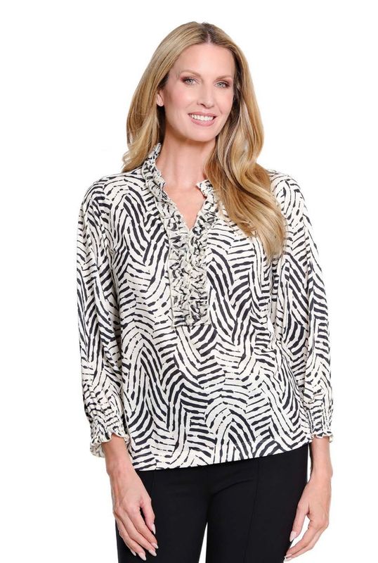 Multiples M36611TM Stand Collar Knit Top